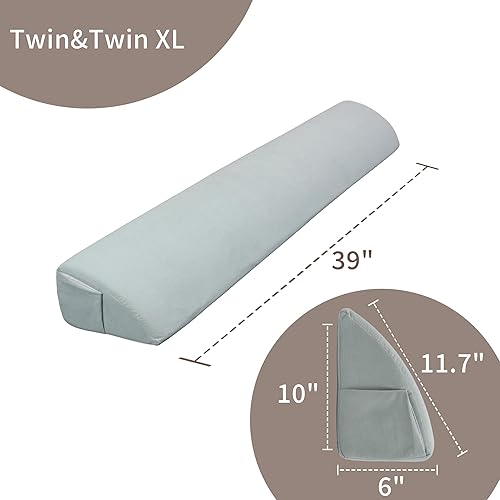 Miniatura 6 de Aurako Almohada de cuña para cama de tamaño individual, almohada para cabecero, colchón de cuña, relleno de huecos de cama, triángulo, cuñas de