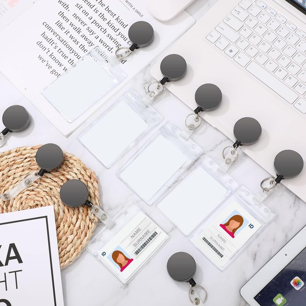 20 Confezioni di Porta Badge Retrattile con Clip da Cintura e, Robusti Porta Badge Identificativi per Infermieri