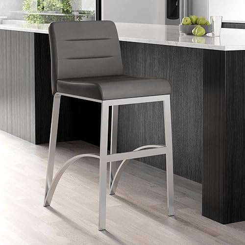 Miniatura 23 de ZURI Taburete de bar Lynx con base de metal, color negro Negro -,Marrón,Crema,Gris,Verde lima,Rojo -,Blanco,Pizarra,Verde