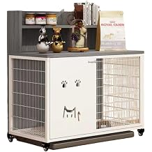 Wooden Dog Kennel Decorative Dog Crate - Modern Dog Crate Furniture Enhances Home Decor While Providing Safe Space For Your Dog Kennel With Top Storage Grey,XS