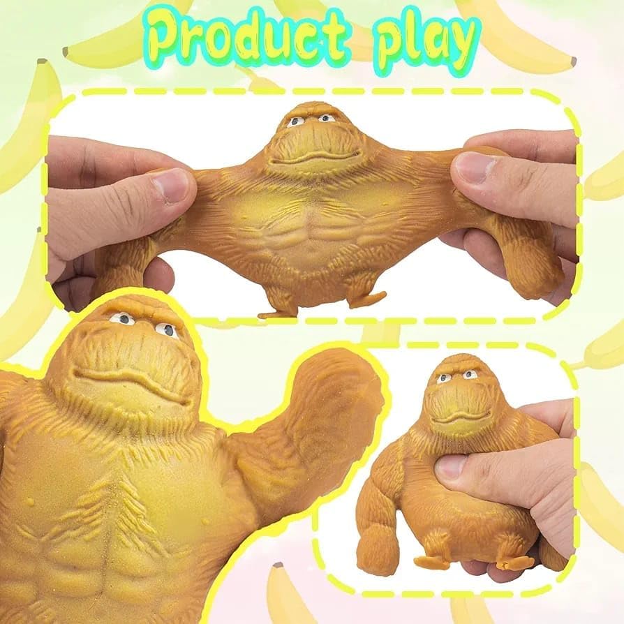 Image of AGC Stress & Anxiety Relief Toy - Squishy Monkey Stretch Gorilla Figure | Fun Gorilla Action Figure for Kids & Adults | Squeeze Sensory Toy (Random Color) (3)