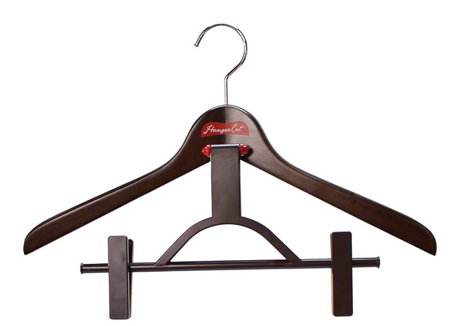 Amazon.co.jp: シンコハンガースーツ一式用木製ハンガークリップ