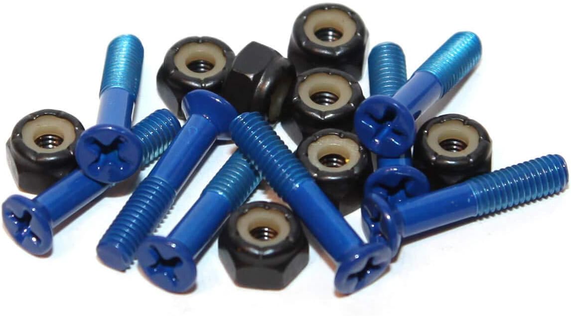 Standard Dark Blue Skateboard Hardware Set - 1"