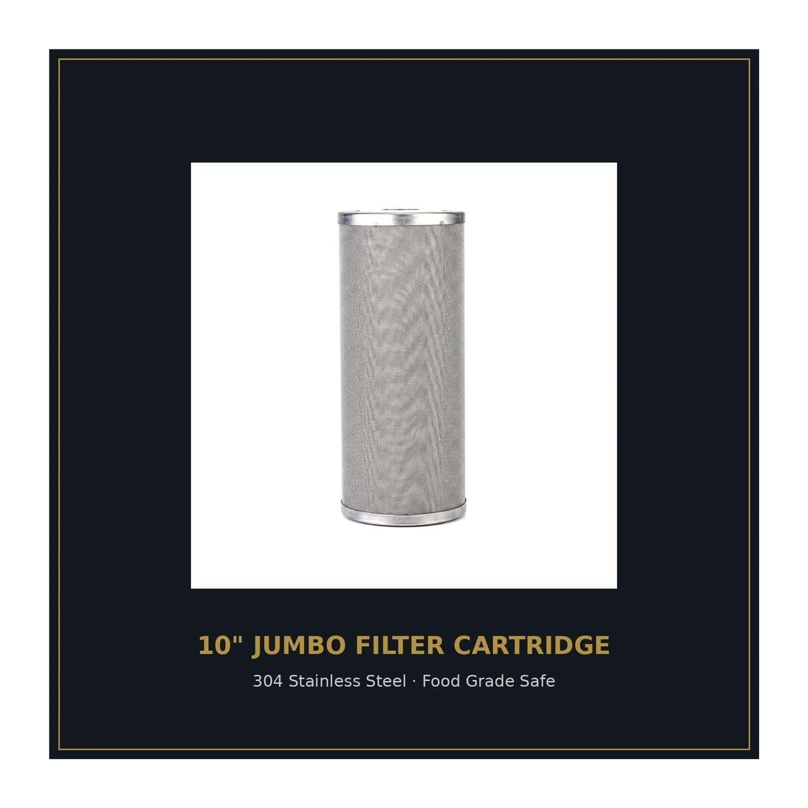 Cartucho De Filtro De Sedimentos Universal De Acero Inoxidable | Elemento de prefiltro de agua azul grande reutilizable lavable de malla Jumbo 304 de 10 "X 4,5"(10inch Jumbo 5um)