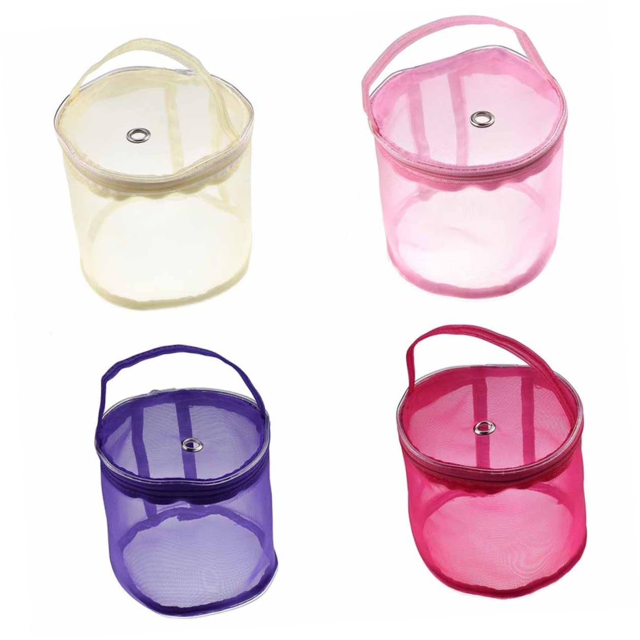 Alipis 3piezas Bolsa De Almacenamiento De Hilo Para Ganchillo Bolsa Organizadora De Nylon Asa Resistente y Duradera Pequeña Color Rosa