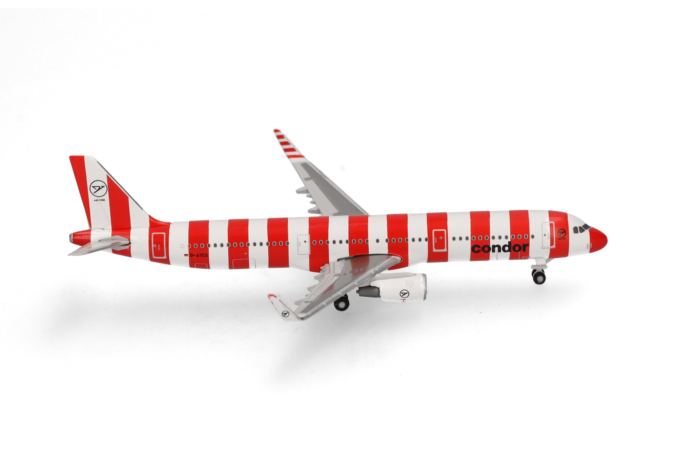 Herpa Modellflugzeug Condor Airbus A321 “Passion” – D-ATCG, Miniatur im Maßstab 1:500, Sammlerstück, Modell ohne Standfuß, Metall