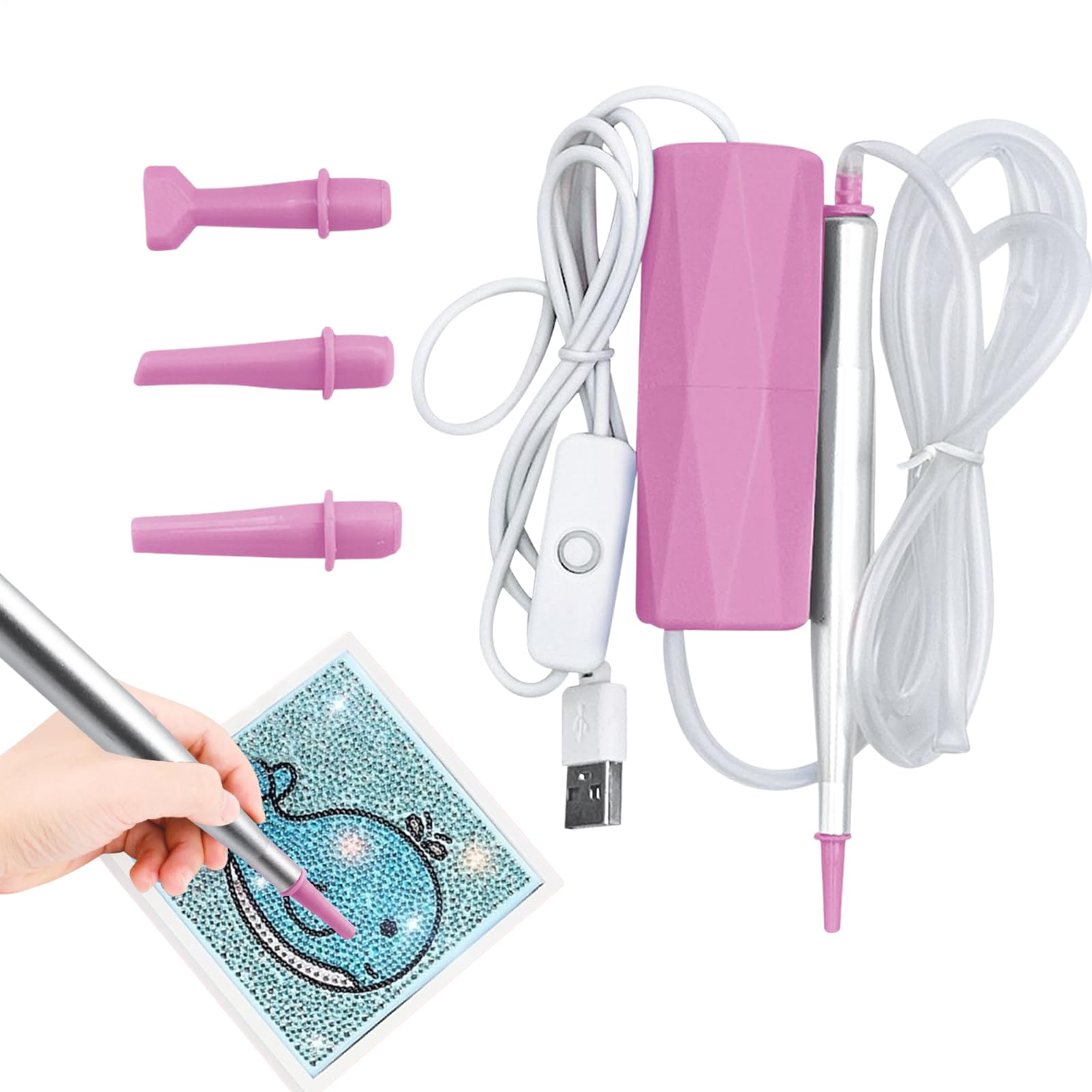 Strass Werkzeug, Elektrische USB Vakuum Dotting Tools, Handmade Crafts & Zubehör für Anfänger Erwachsene Kinder Professionelles Zuhause