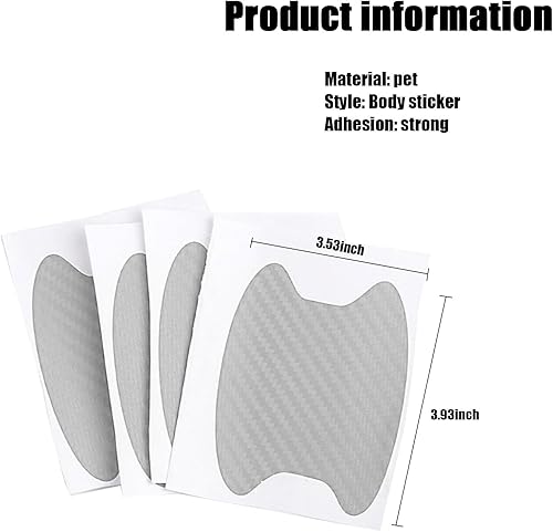 Miniatura 2 de Crynod 4 protectores para cuenco de puerta de automóvil, 3.38 x 2.67 pulgadas, mango de fibra de carbono interior antiarañazos, accesorio universal