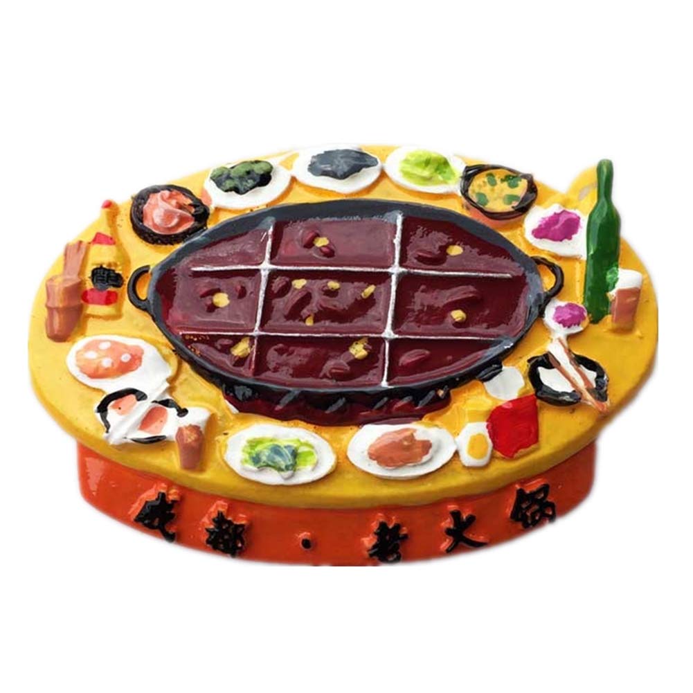 Weekino Chengdu 45 Hot Pot Chengdu Sichuan China Fridge Magnet 3D Resin Handmade Craft Tourist Travel City Souvenir Collection Letter Refrigerator Sticker