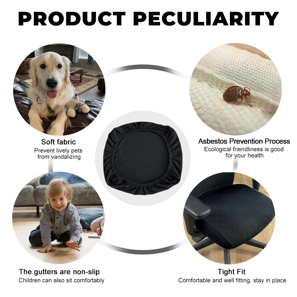Housses Élastiques Pour Chaises - Lot De 2 - Protection Anti-Rayures, Taches Et Poils D'Animaux - Universelles Et Lavables - Bureau, Salle à Manger, Gaming