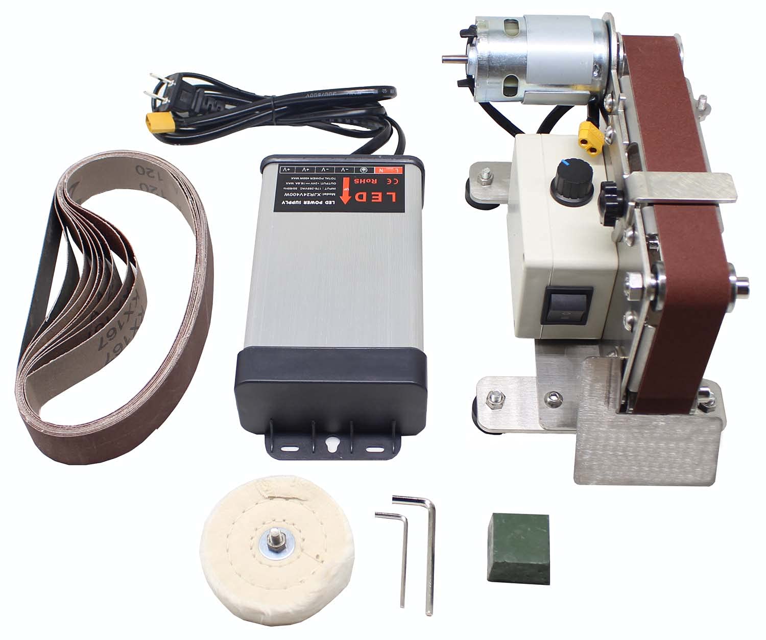 220V Mini 895 Eléctrico 10000rpm Lijadora de Banda Pulidora Amoladora Afilador de Cuchillos de ángulo Fijo con Protector de Sobrecorriente