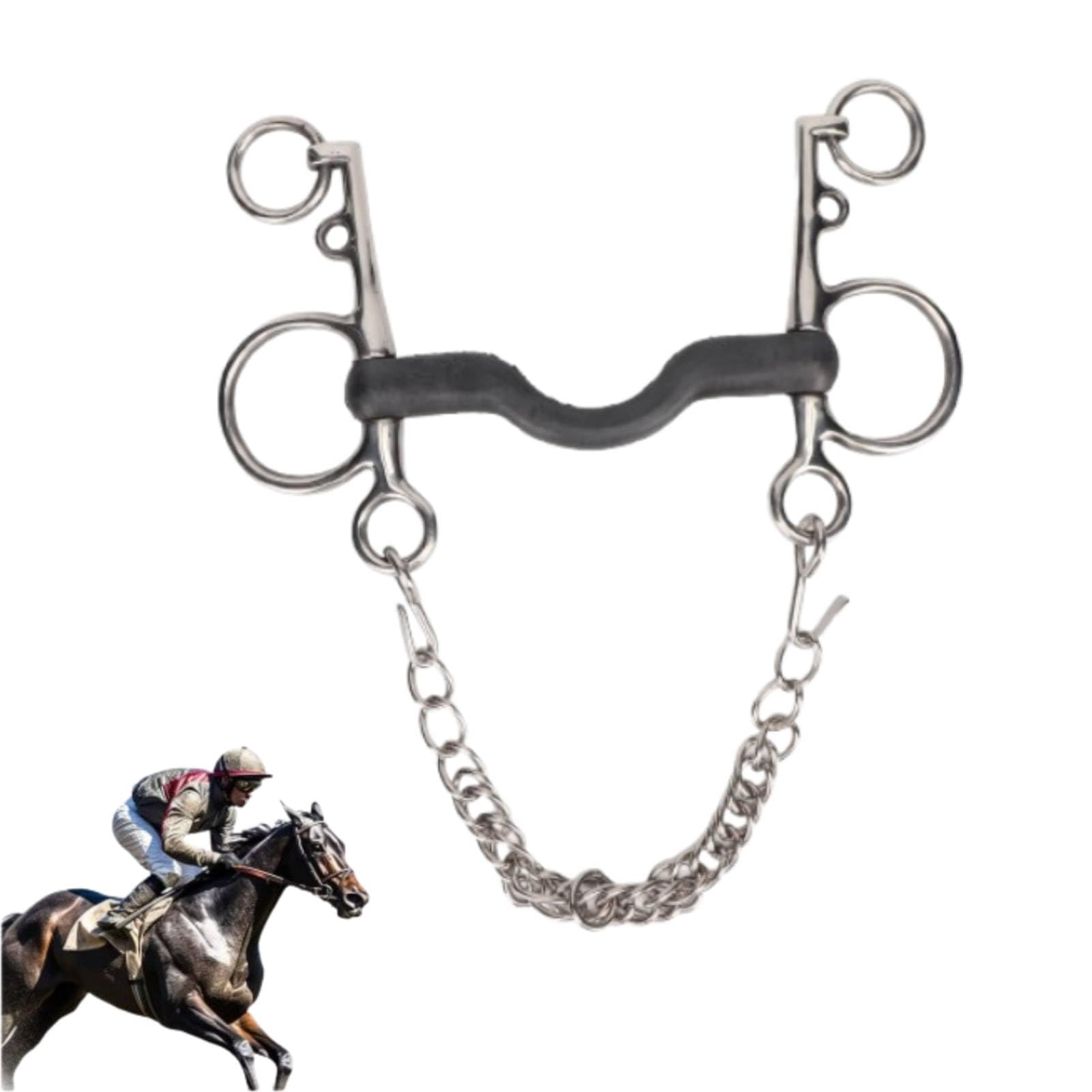 Morso per Cavallo, Filetto per Cavallo Morso per Bocca in Acciaio Inossidabile Lucidato a Mano Sicuro Facile Controllo per Accessori da Corsa