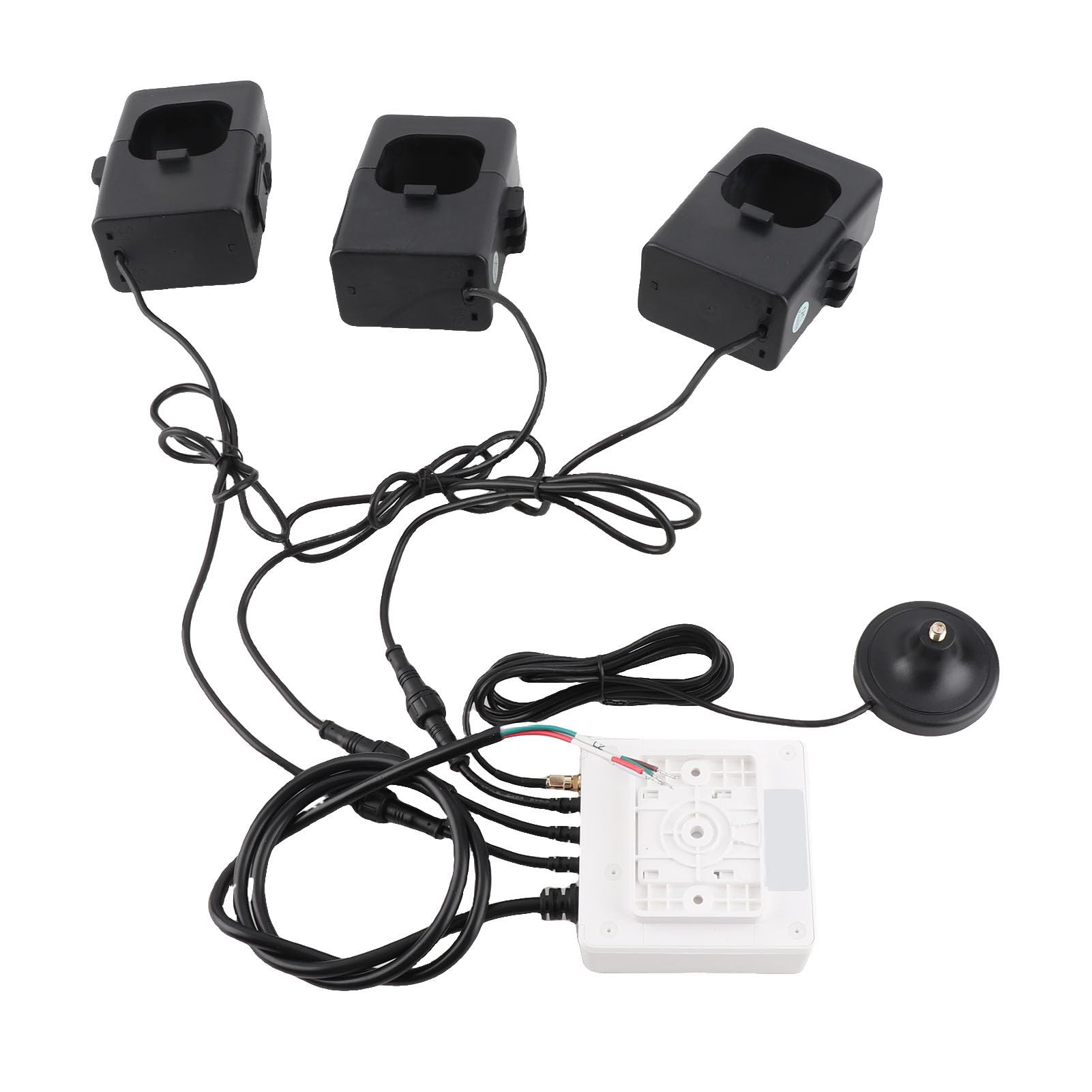Cocoarm WIFI 3-Phasen-Smart-Stromzähler, ABS-Metall-Smart-Home-Energiemonitor mit 3 X 750-A-Sensoren, 2,4-GHz-App-Tracking, Spannungs-Strom-Leistungsfaktor für Home-Office-Fabrik