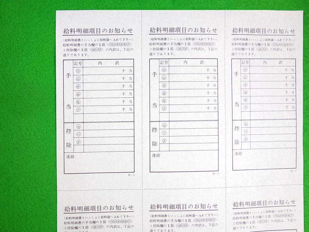 Amazon | 日本法令 タック式給料明細書・給料台帳 給与 B-1 | ノー