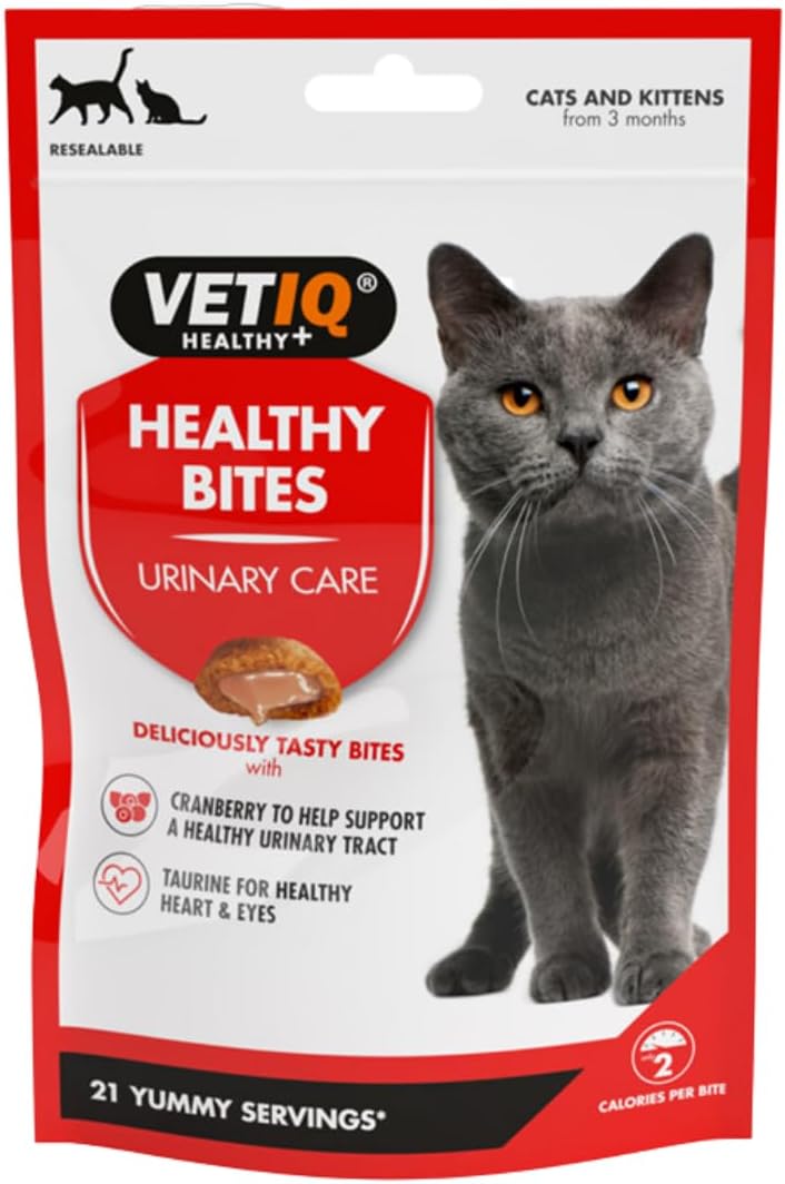 VetIQ Healthy Bites Urinary Care Cat Treats, 8x 65g, Cat Supplement