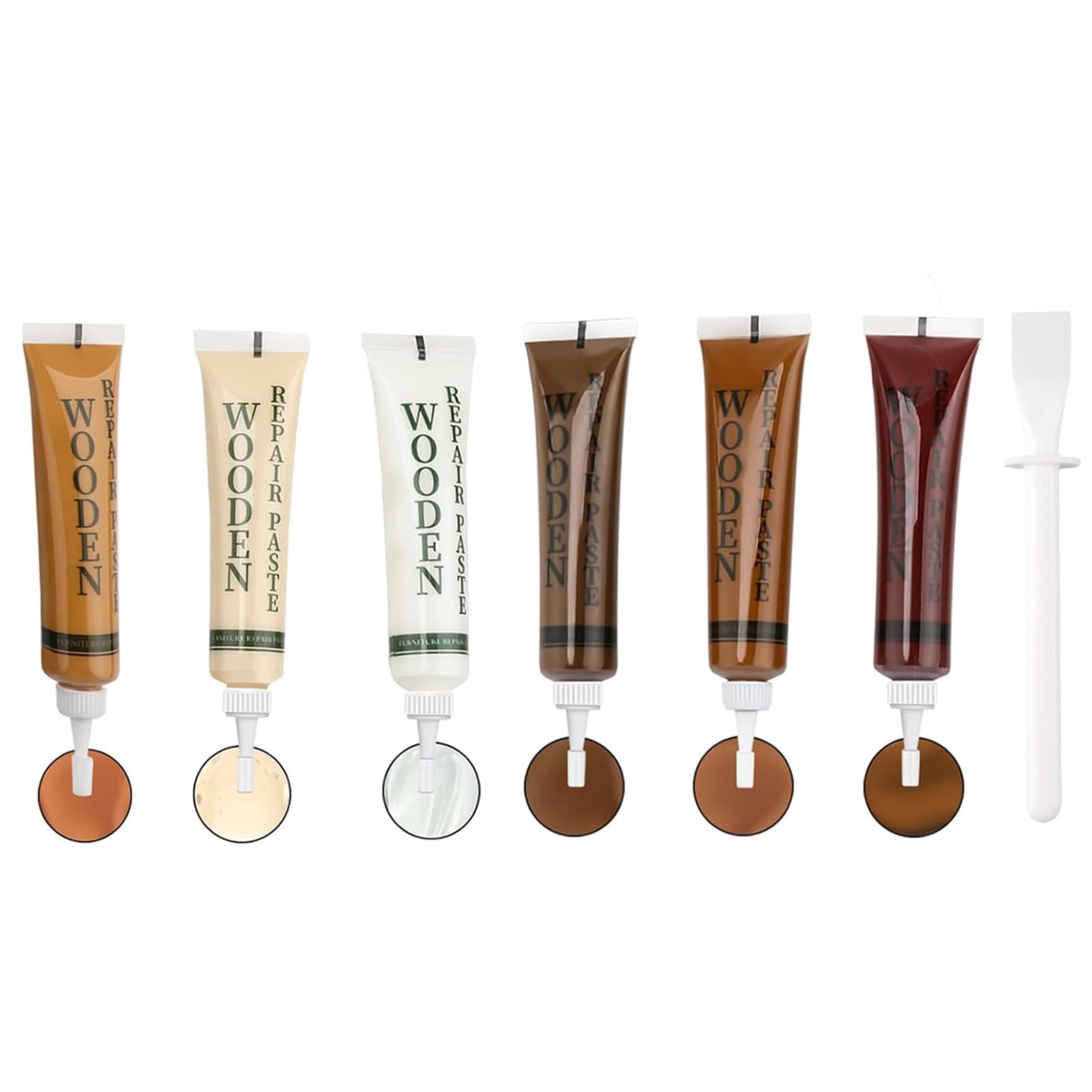 Belligern Laminate Floor Repair Kit 6 Color Wood Filler Pine, Wooden Floor Scratch Repair, Wood Furniture Repair Kit for Cracks, Hole, Laminate Floor Table Door Scratches