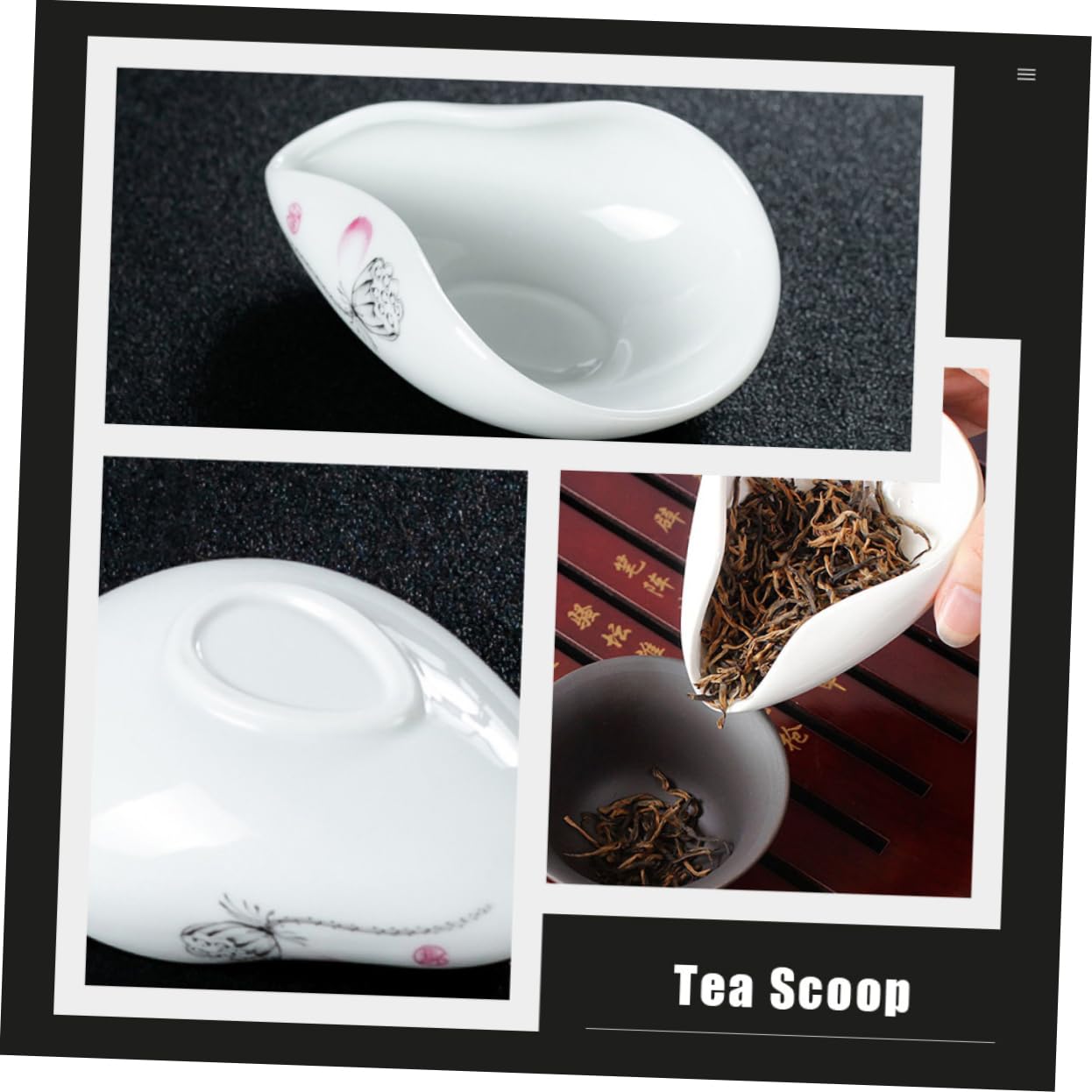 PRETYZOOM Ceramic Tea Scoop Tea Strainer Tea Holder Tea Scoops for Loose Tea Tea Infuser Tea Set Accessory Tea Strainer