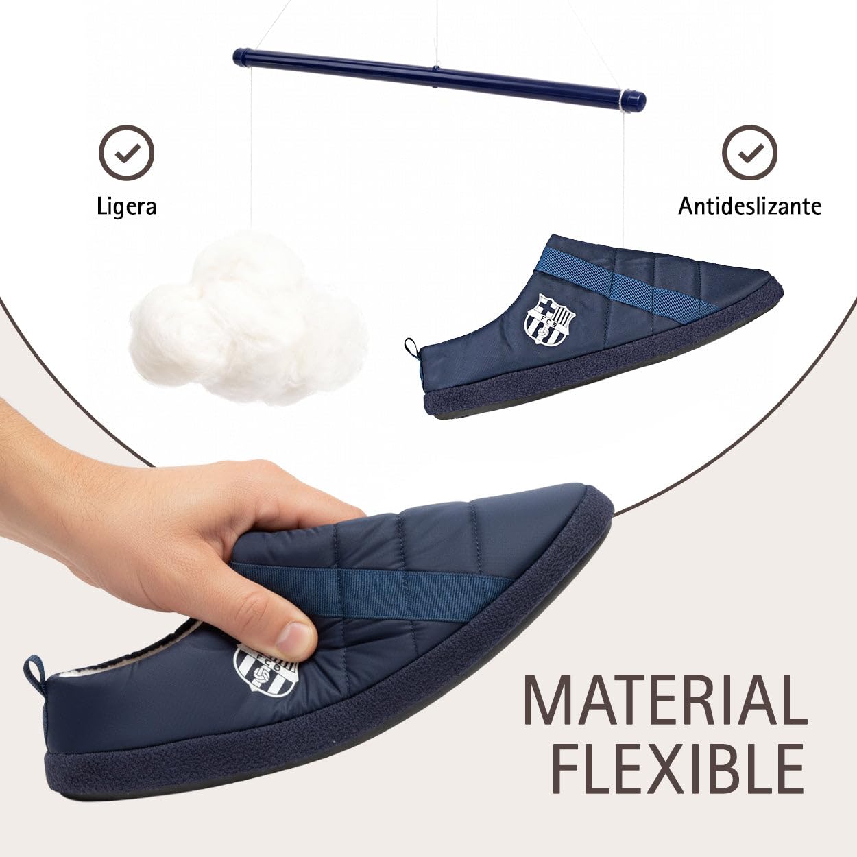 MARPEN SLIPPERS Zapatillas FC Barcelona Oficiales Licenciadas Acolchadas para Hombre o Mujer