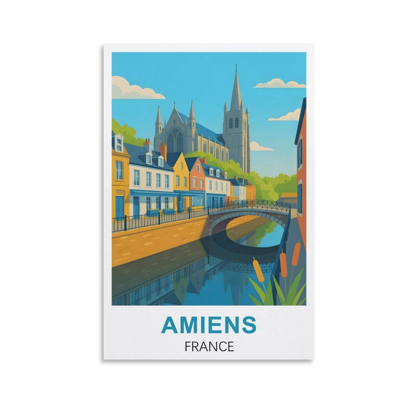 Ezmlfa S309 5D Diy Diamond Painting Kit,Amiens France Diamond Art Kits For Beginner,Gem Art Kits Round Drill For Home Wall Decor Gifts 50X60cm