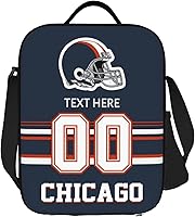 Vista 17 de Bolsa de almuerzo personalizada de Kansas City, regalos para hombres, mujeres, fanáticos, con nombre y número personalizados, correas de hombro