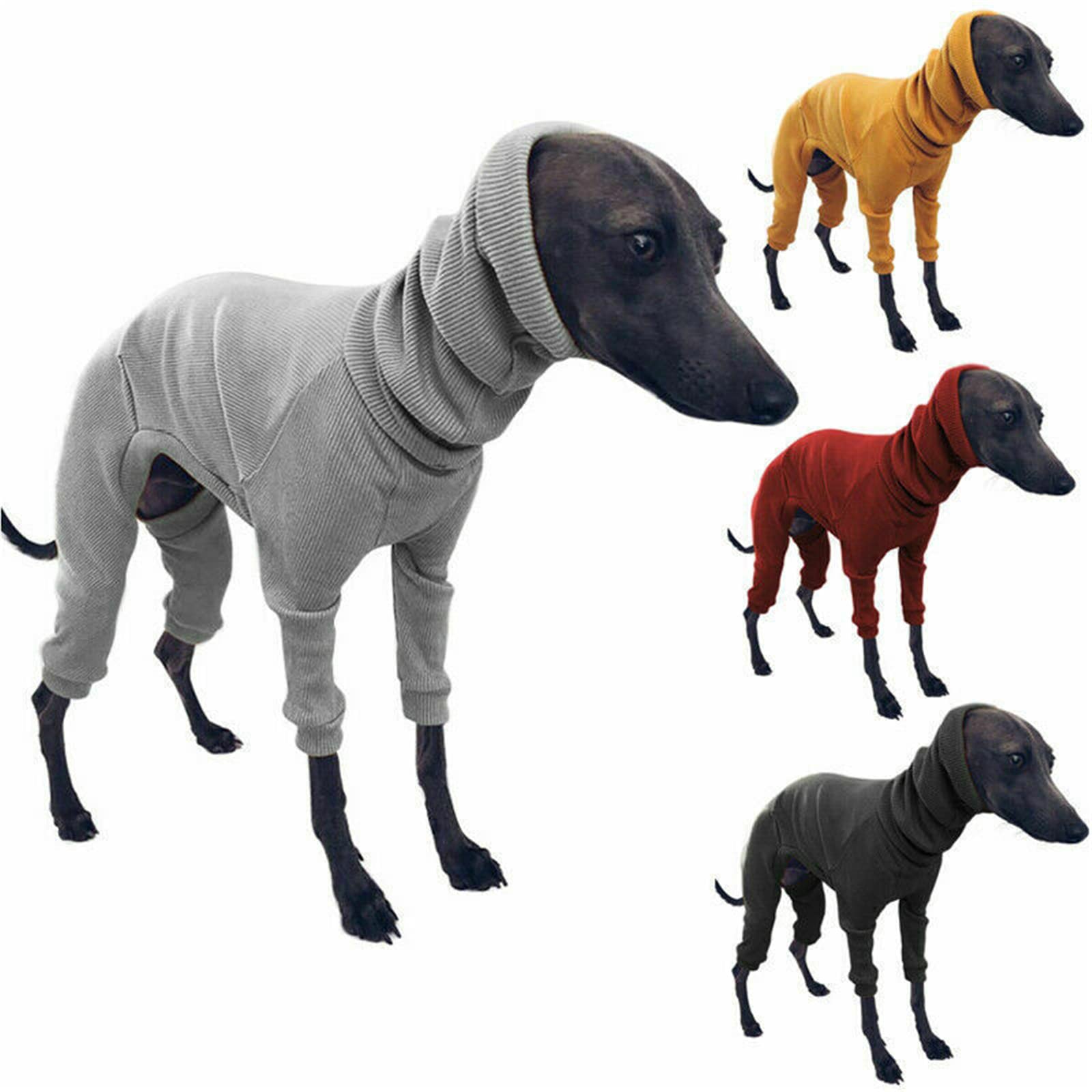 Winter Dog Coat Jacket Tight Dog Hoodie Dog Jumper Sweater for Greyhound Whippet,Dog Clothes Greyhound Turtleneck Sweatershirt Jumper,Warm T-Shirt Pet Clothes (Red,L)