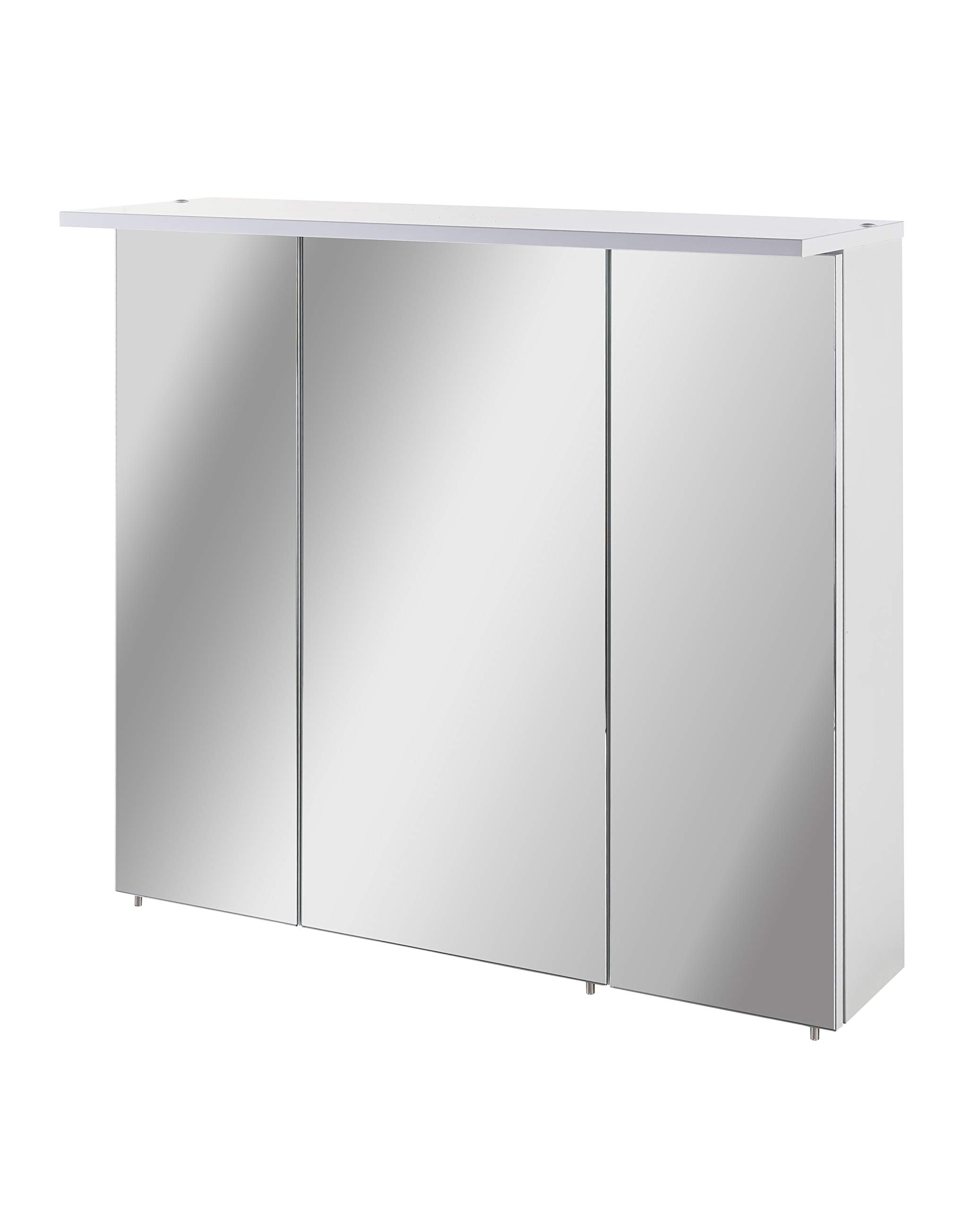 Schildmeyer Armario con Espejo, Madera, Blanco, 70,5 x 16 x 73 cm