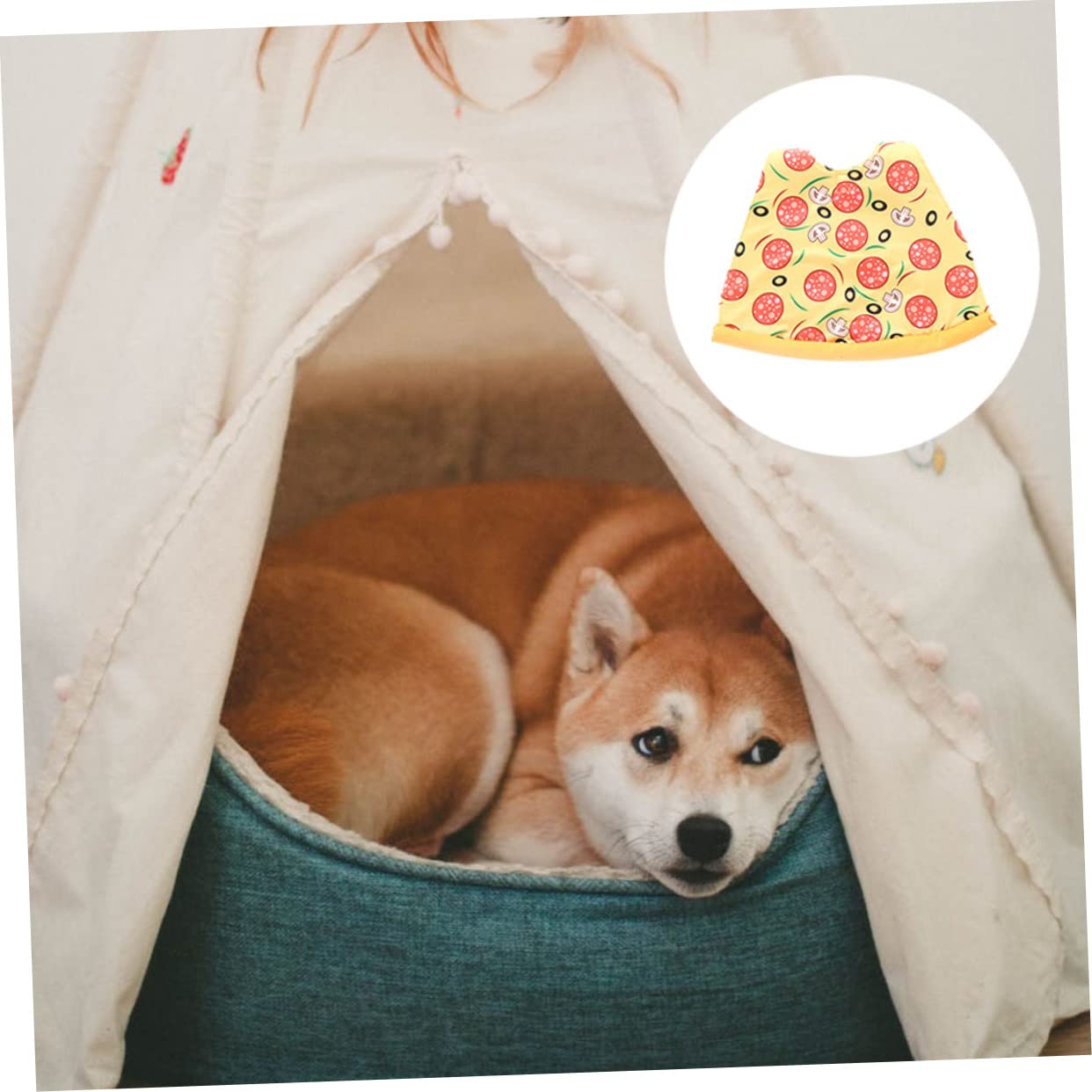 BESPORTBLE 3piezas Mascotas Disfraz De Halloween Ropa para Perros y Gatos Diseño De Pizza para Fiestas y Celebraciones Traje Cómodo y Atractivo para Mascotas Pequeñas