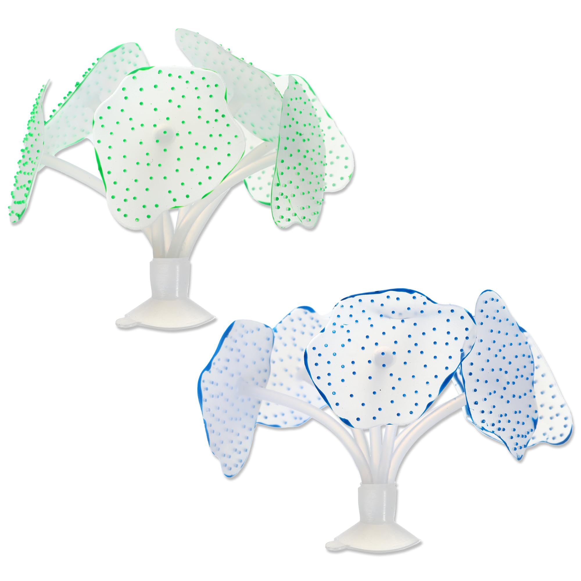 CAPASTEC Artificial Coral Ornament, Soft Silicone Glowing Fish Tank Coral with Sucker