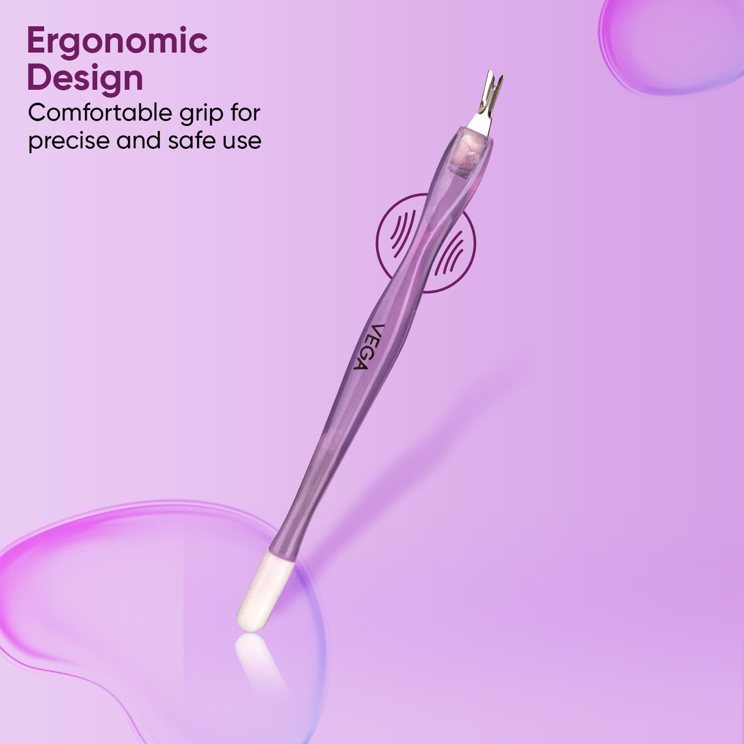 VEGA Cuticle Trimmer & Cuticle Pusher | Stainless Steel Cuticle Remover Tool for Manicure & Pedicure | Nail Cuticle Cutter for Clean Nails | Professional Nail Care Tool | Colour May Vary (CTP-01) 3