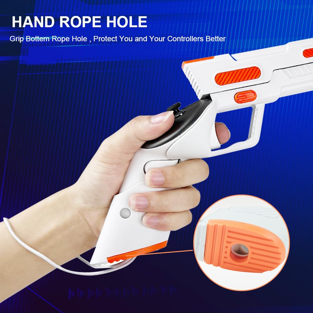 Starnearby Pistola da Gioco VR per Impugnature Controller Quest 3, Accessori per Quest 3, Maniglia Antiscivolo Custodia con Supporto Impugnatura a Pistola Compatibile avec Meta/Oculus Quest 3