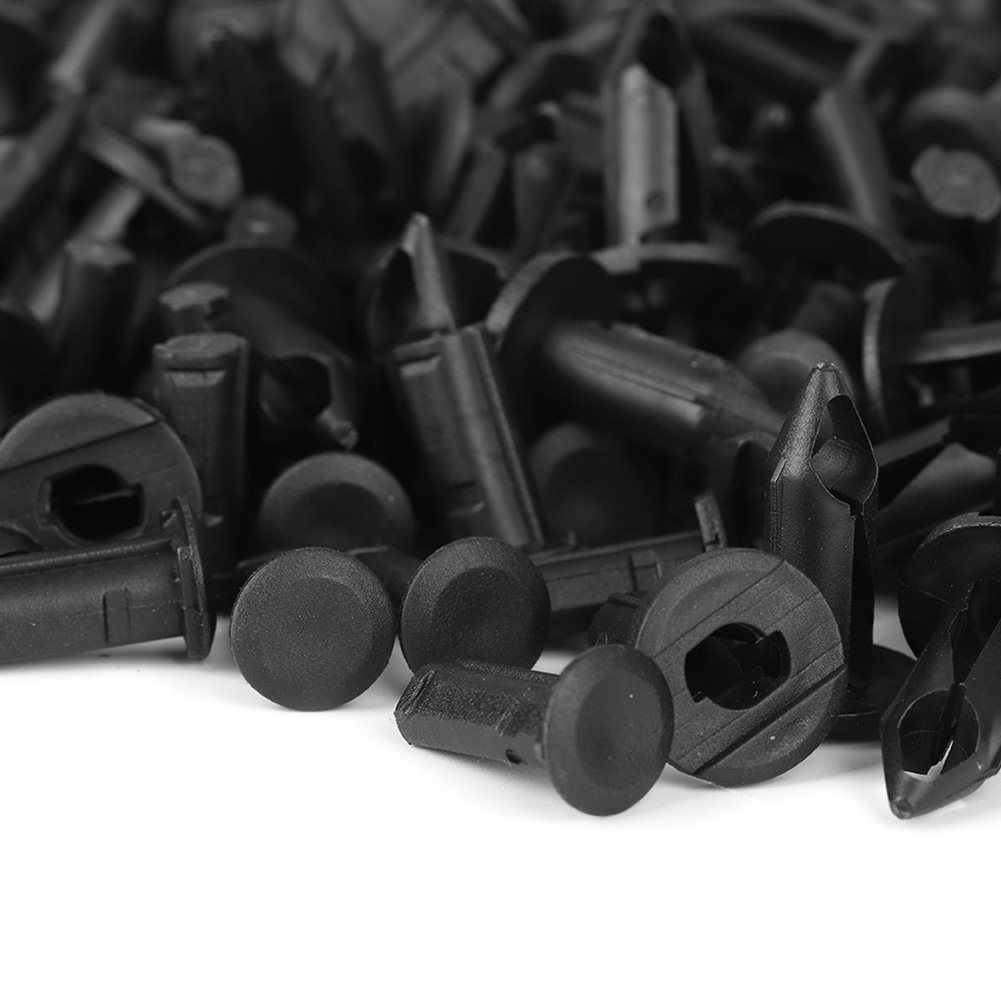 100 pz universale 8mm rivetti in plastica elementi di fissaggio ve nero paraurti Auto parafango rivetti in plastica elementi di fissaggio clip accessori Auto