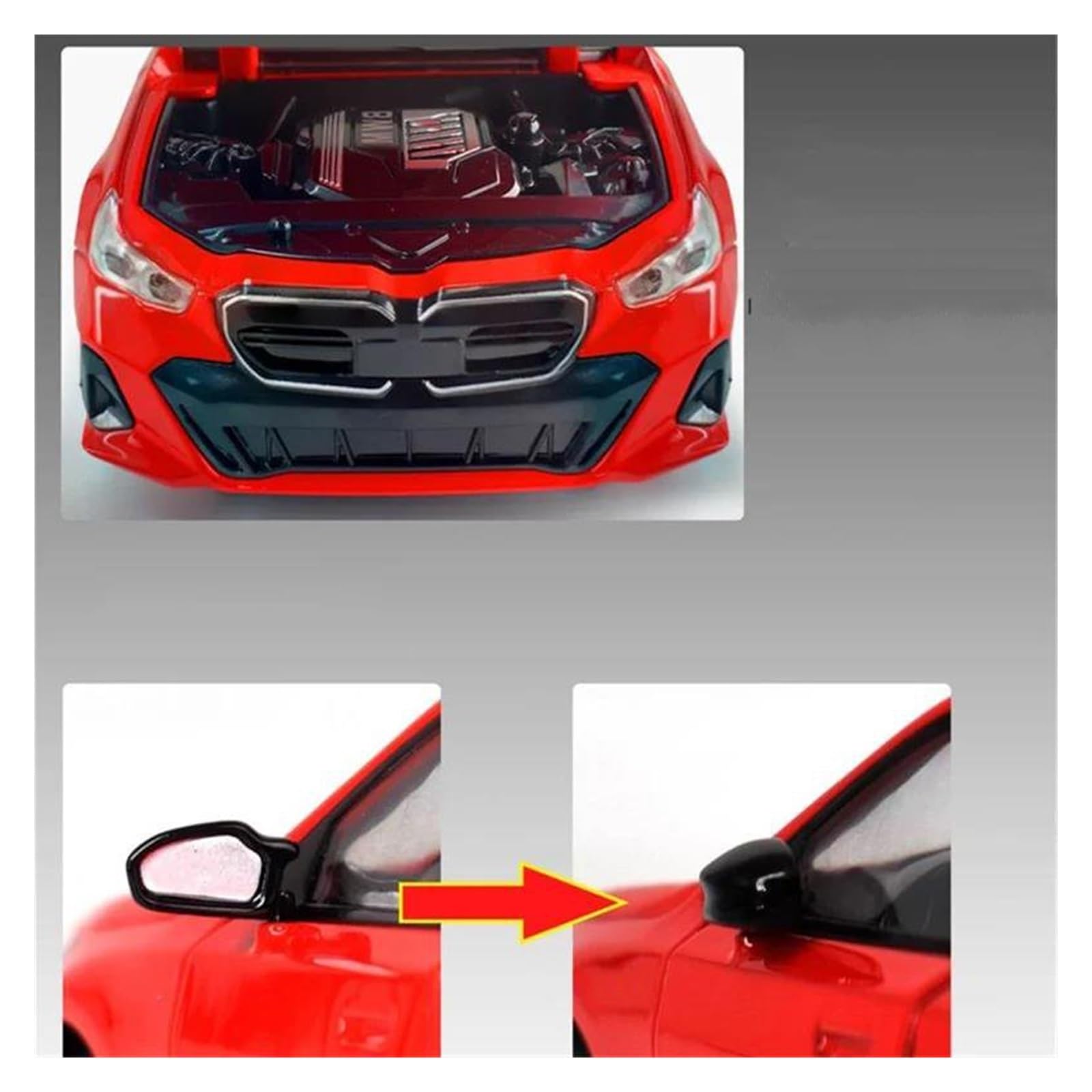 Modellino Diecast Modellismo da Collezione Auto 1:24 Per BMW I5 M60 Modellino Di Auto In Metallo Pressofuso(rosso)
