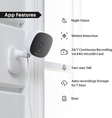 Miniatura 6 de AlfredCamera Cámara de seguridad para interiores y exteriores (con tarjeta SD de 64 GB), AlfredCam Plus, IP65 impermeable, 2K Plug-in Baby  Pet Cam,