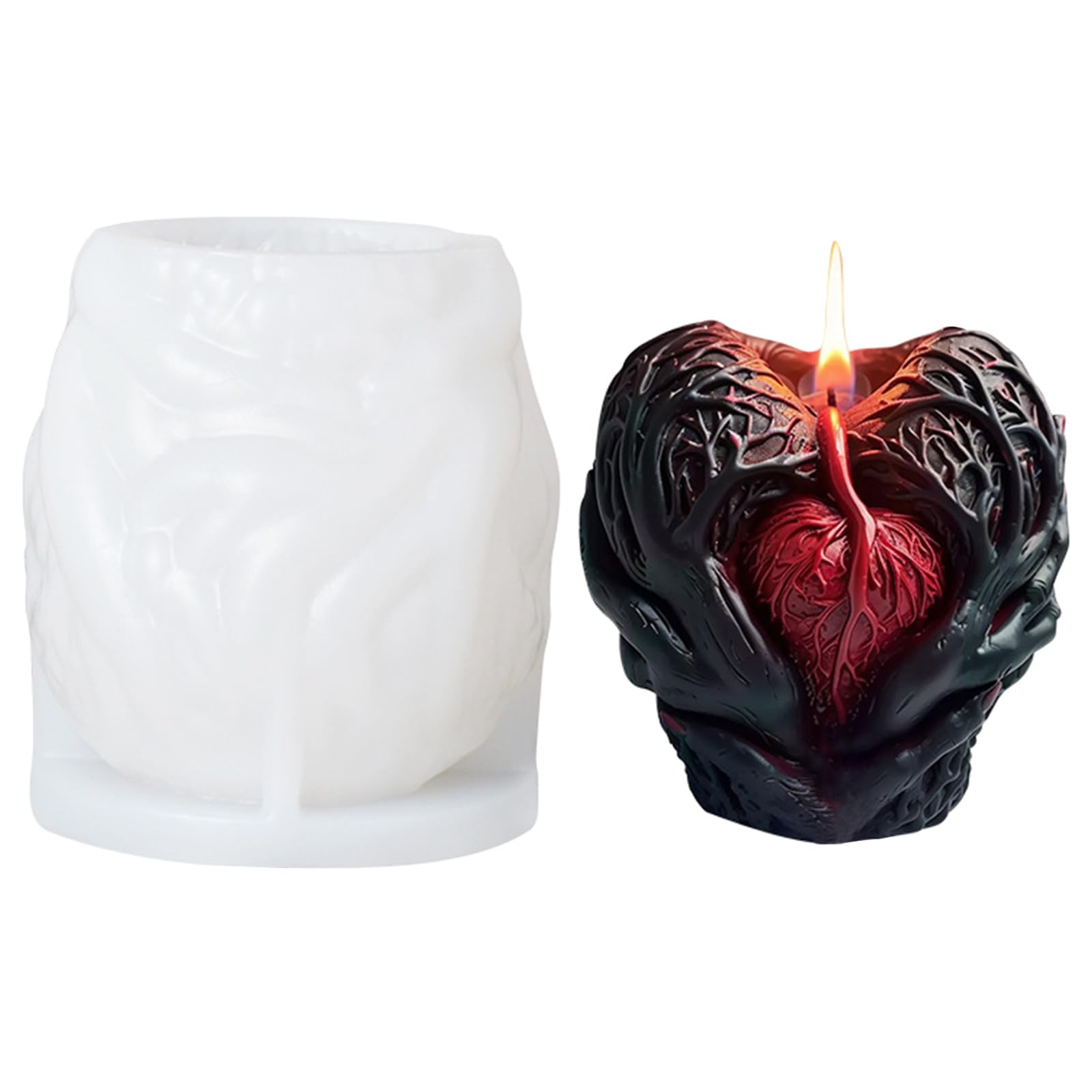 Tsophreniq Halloween Holding Heart Silicone Plaster Molds Epoxy Resin Molds Scented Ornament Halloween Holding Heart Plaster Silicone