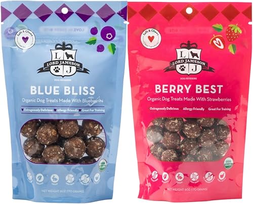 Miniatura 16 de Lord Jameson Berry Best - Golosinas orgánicas suaves y masticables para perros, fresas y remolachas, sin gluten, sin conservantes, certificado
