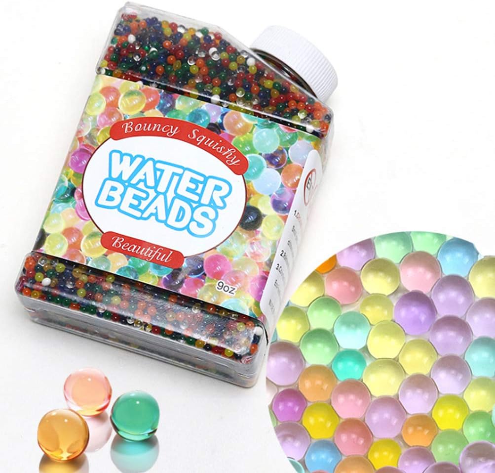 Amazon 水ビーズ 水で膨らむ 綺麗なボール ぷよぷよボール りウォータービーズ カラフル 感覚おもちゃ 花瓶フィラー 水遊び 子供会 プール 観葉植物用 家庭装飾品 1ボトル 水鉄砲 おもちゃ