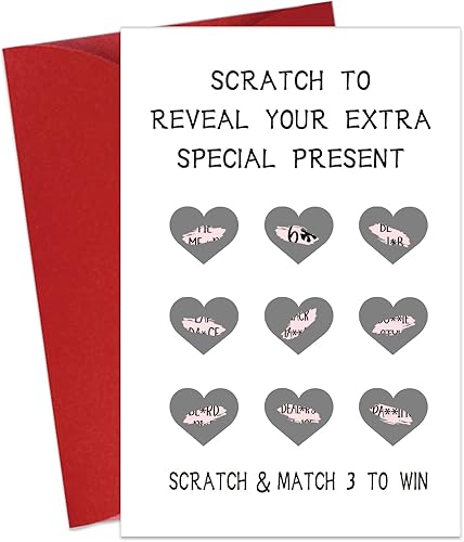 Divertidas tarjetas de San Valentín para ella, él, tarjetas traviesas de San Valentín, tarjetas de felicitación de cumpleaños con sobre para novio,