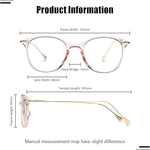 Miniatura 4 de Gafas redondas retro con bloqueo de luz azul para mujeres y hombres