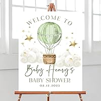 Vista 26 de Letrero de bienvenida para baby shower de aventura espera, cartel de viaje para baby shower