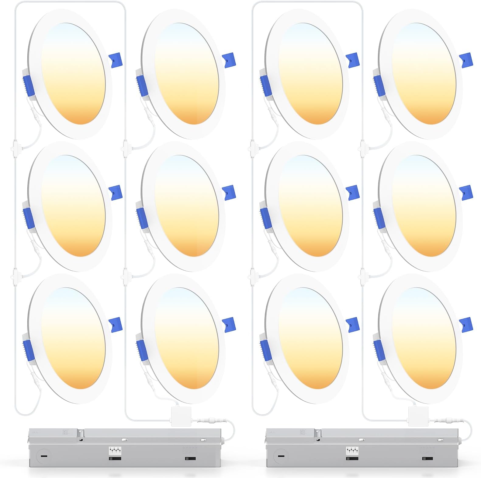 Ensenior 6-Pack 6-Inch LED Recessed Lights – Dimmable, 5CCT (2700K-5000K), 12W, IC Rated - View #13