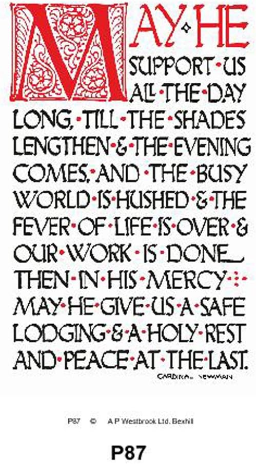 Pack of 20 Prayer Cards May He Support Us