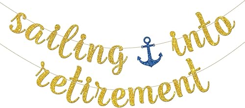 Bandera náutica de fiesta de jubilación, decoración náutica de fiesta de jubilación, decoración de fiesta de despedida de marinero jubilado,