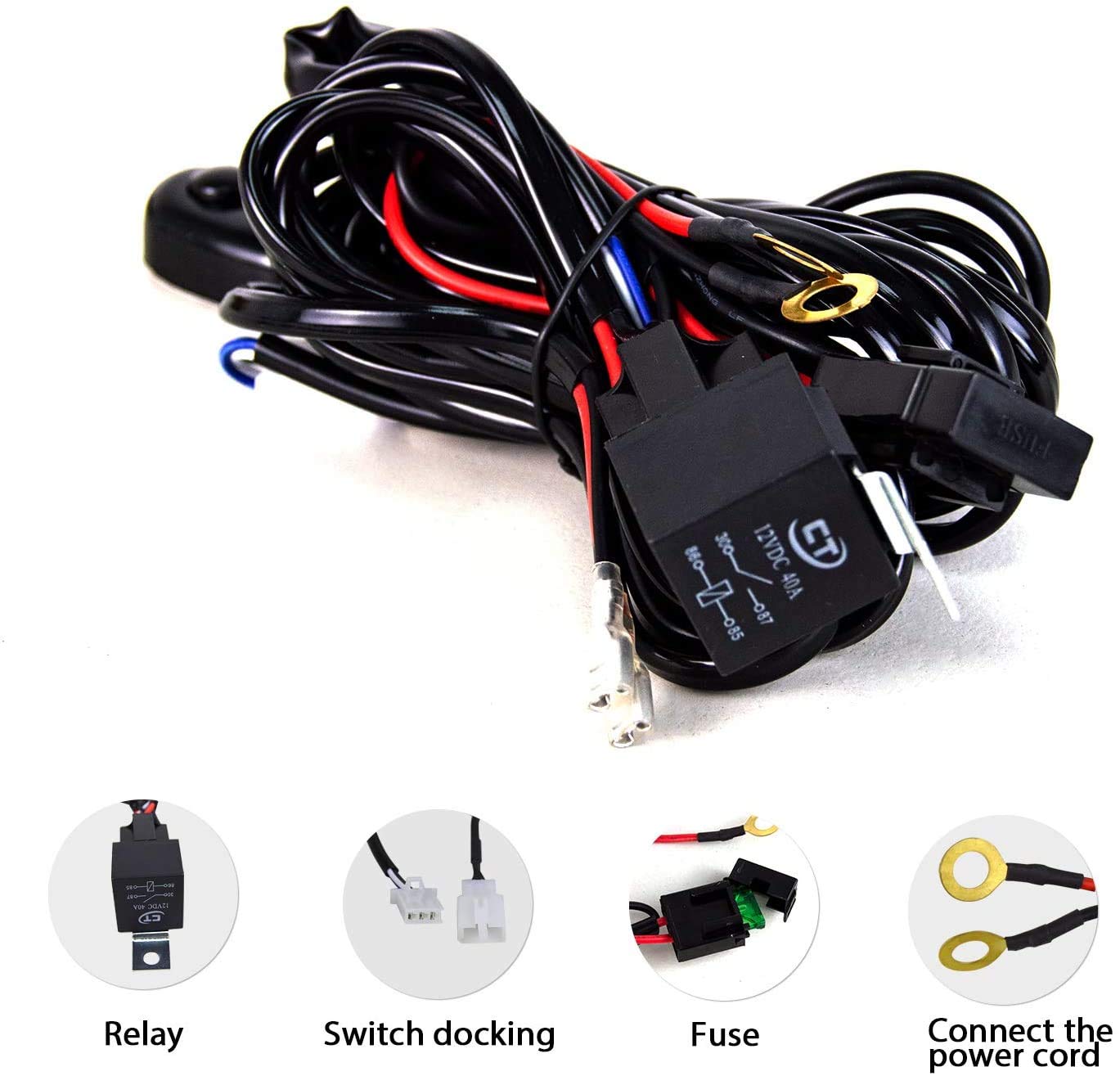 Willpower Reflektor roboczy LED, 127 cm, 288 W, wygięty reflektor LED, 12 V, 24 V, z wiązką kabli, reflektor, światło robocze, dodatkowy reflektor, samochód offroad, traktor, SUV, UTV, ATV