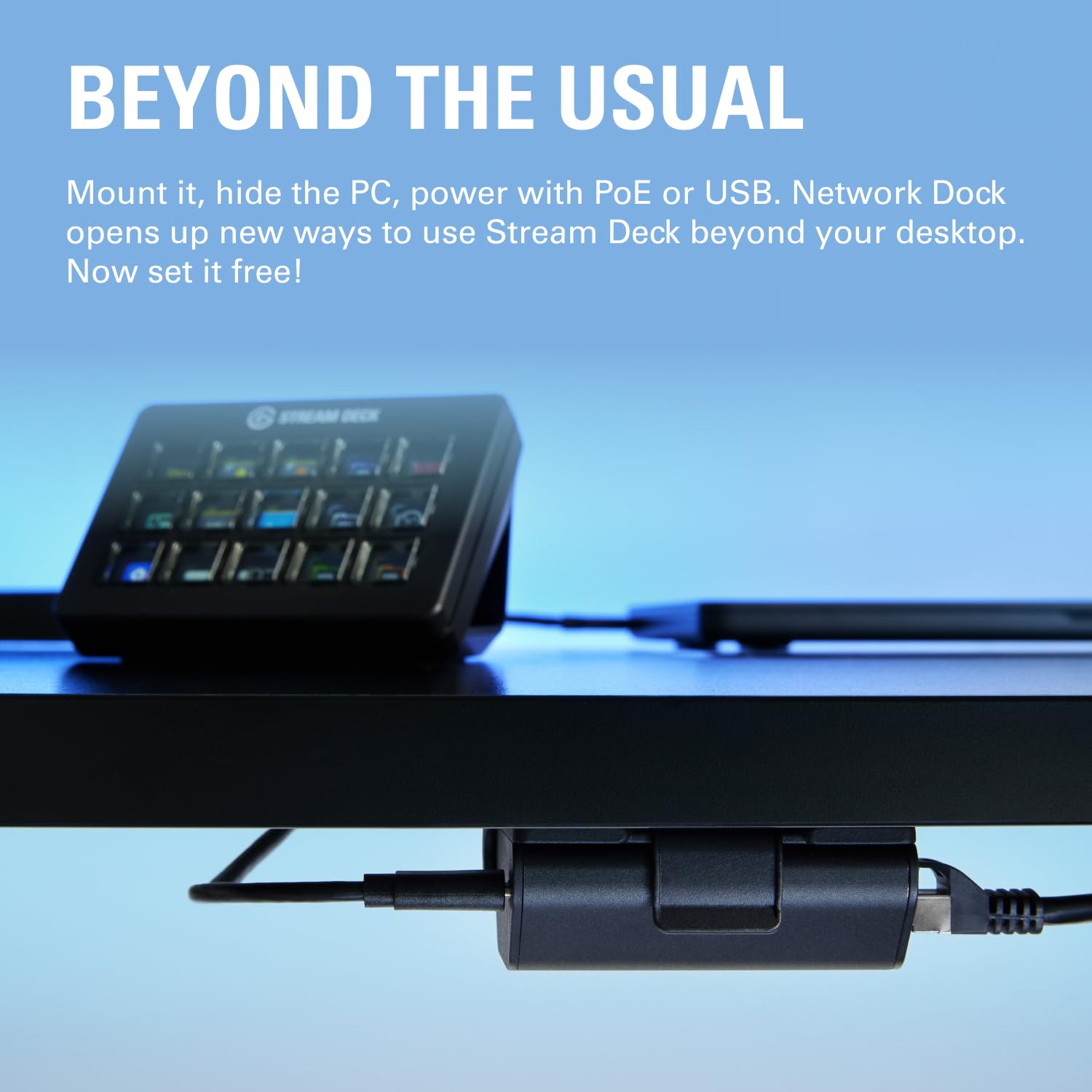 Elgato Station d'accueil réseau pour Stream Deck - Adaptateur Ethernet Filaire, Alimentation PoE ou USB, Installation Facile sur l'appareil, se Monte sur Un Bureau, Un Mur ou Un Support SDXL, pour