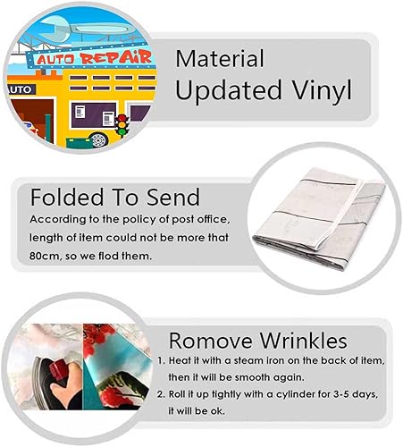 Miniatura 8 de Fondo de dibujos animados para taller de reparación de automóviles, mantenimiento de garaje, tienda de conveniencia, fondo de fotografía para niños,