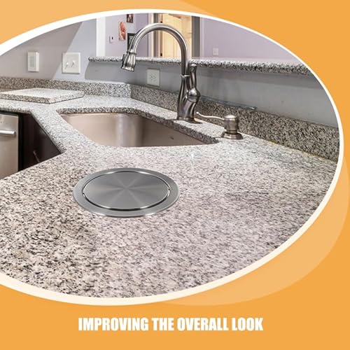 Gatuida Edelstahl Mülleimerabdeckung Mit Schwingdeckel Klappdeckel Aus Edelstahl Für Küche Und Bad Runder Mülleimer Deckel Für Heimgebrauch