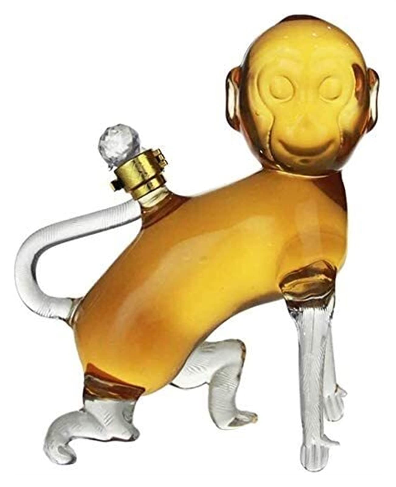 Décanteur de whisky singe en verre soufflé, carafe de prestige 1000ml