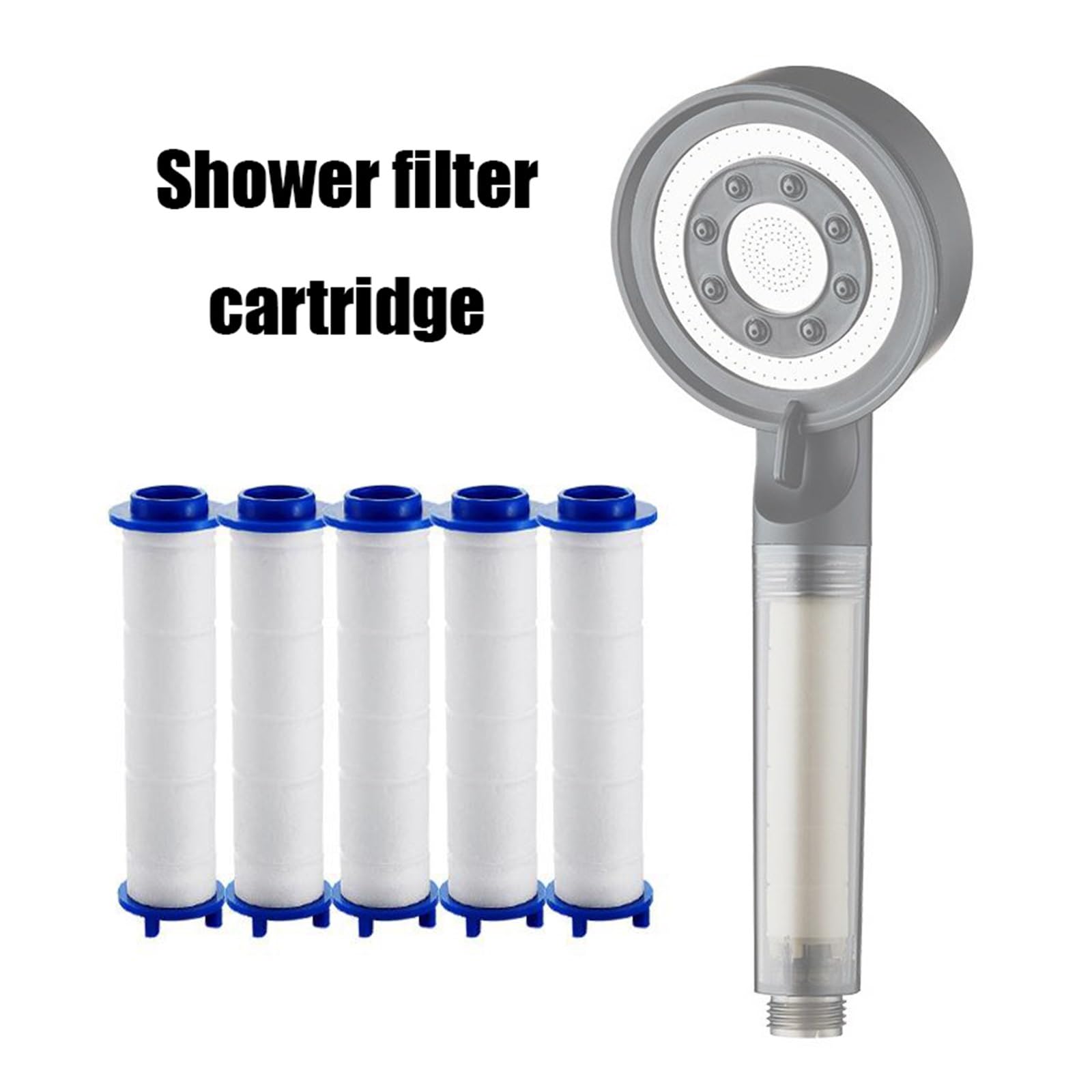 Filtro de ducha universal de 5 piezas: aumenta la presión del agua y elimina las impurezas for cabezales de ducha estándar(10PCS)