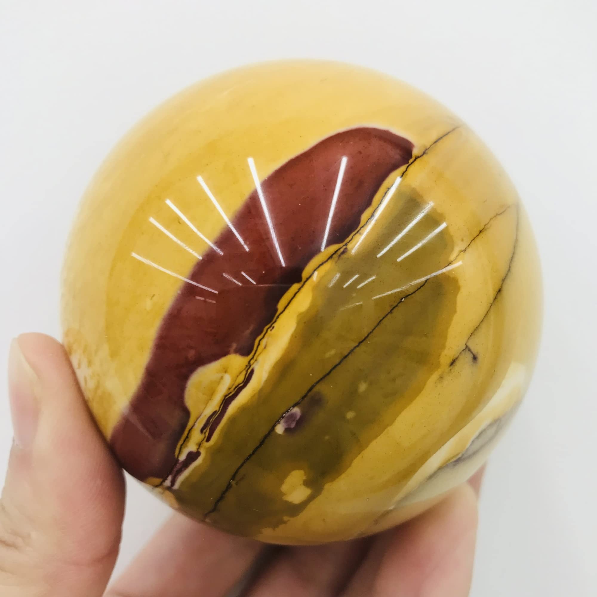 Medytacja dom Naturalna kula opalowa kryształowa kula wystrój domu Reiki kamienna kula. (rozmiar: 250-300 g)
