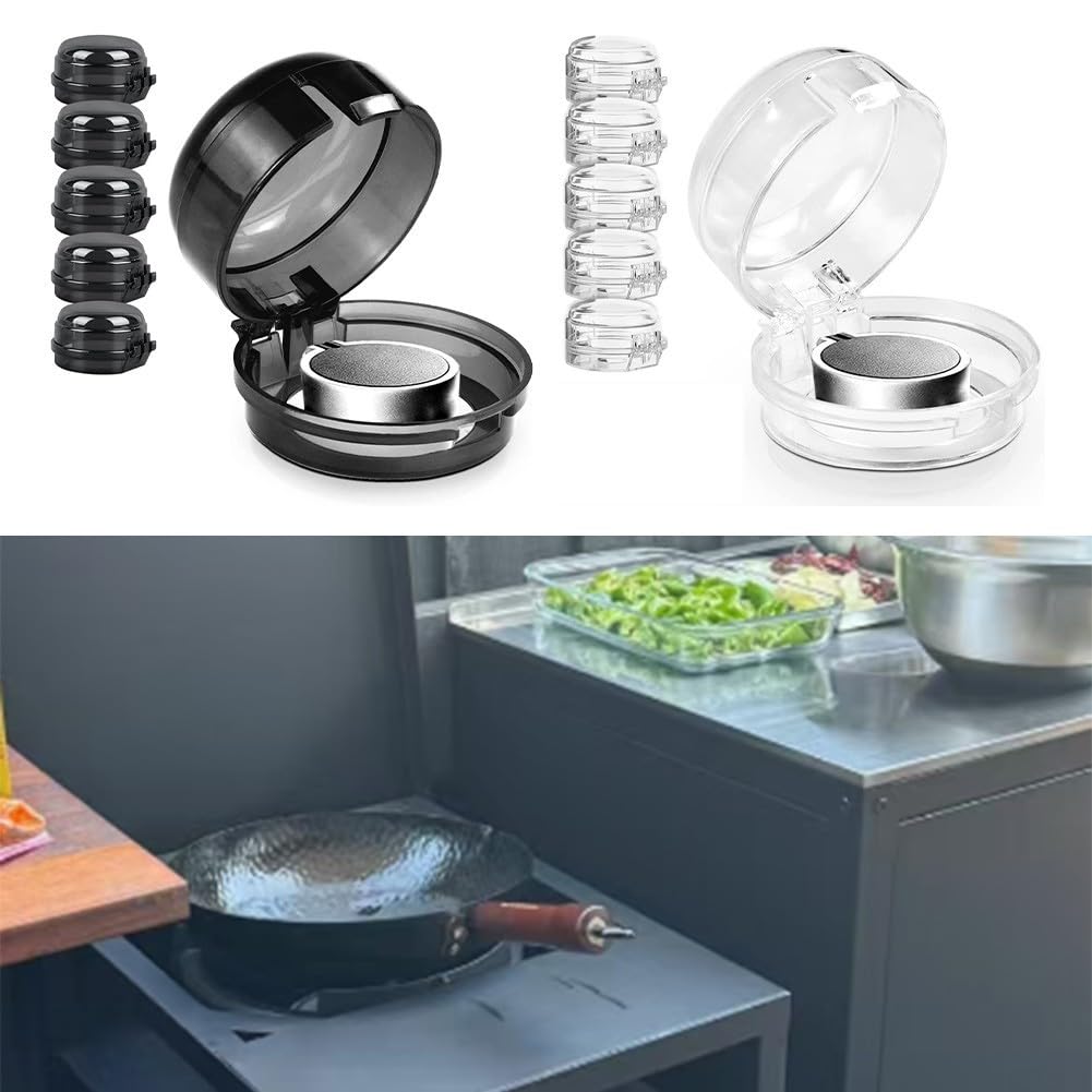 Tidevib Child Safety Stove Knob Covers Clear Plastic Guards for Oven Buttons - Heat for Proof Baby Proofing Locks Anti-Touch Protection for Gas Electric Hobs Kitchen 6cm(White)